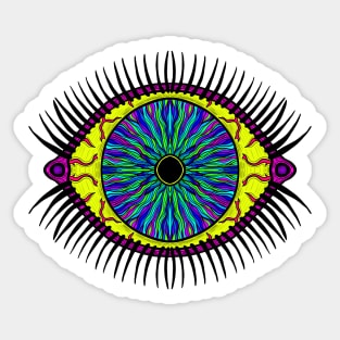 PSYCHEDELIC VISIONARY ART - PSYCHEDELIC EYE 2 YELLOW EYEBALL Sticker